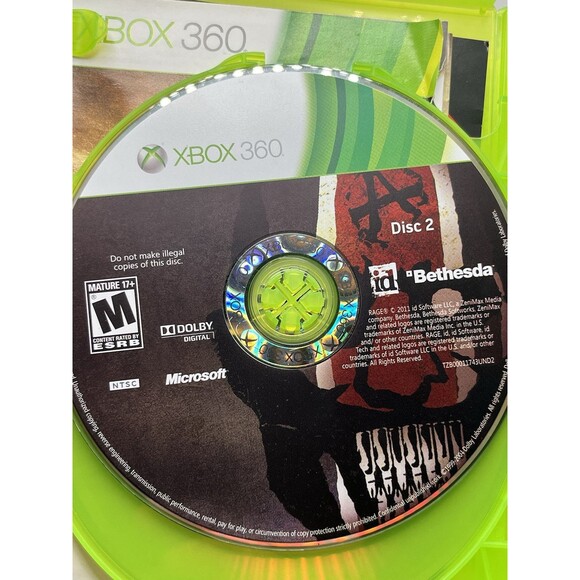 Rage Microsoft Xbox 360 Video Game Original Release CIB 3 Disc Set Used TESTED - Picture 8 of 11